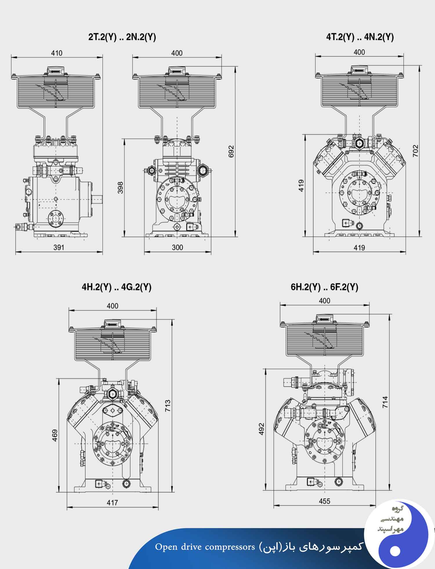 کمپرسورهای باز(اپن) Open drive compressors