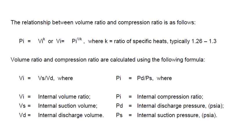 فرمول نسبت تراکم و حجمی کمپرسور